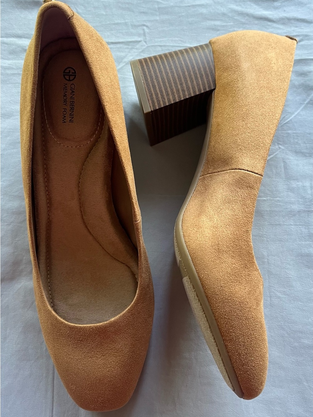 Giani Bernini Betsyy Memory Foam Block Heel Pumps Brown Womens Size 10 Comfort